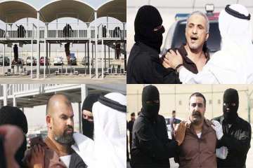 live pictures of three prisoners hanged in front of media outside kuwait jail
