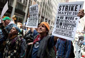 occupy wall street urges may 1 strike over arrests