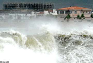 powerful typhoon lashes japan s okinawa island