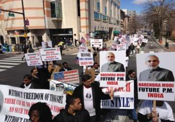 protesters march in philadelphia against wharton snub to modi
