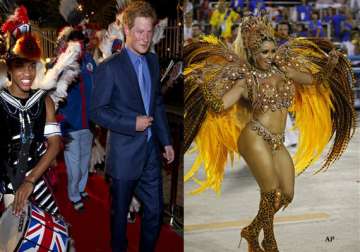 samba dancers entertain prince harry at rio party