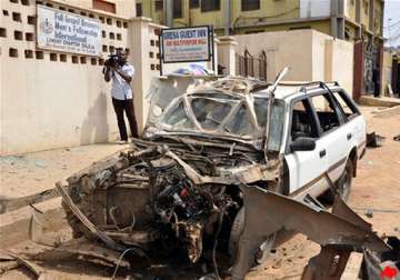 suicide car bomb blast outside nigeria church 3 killed