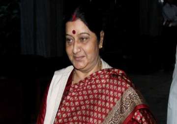 swaraj arrives in singapore to bolster ties