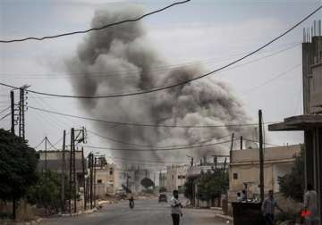 syrian fighter jets bomb rebel held areas in north