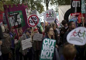 tens of thousands protest government austerity measures in london