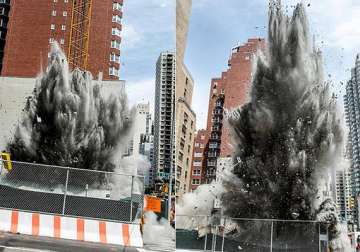 underground dynamite blast in new york spews concrete as high as 8 stories