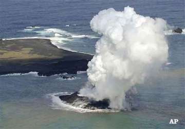 volcano raises new island far south of japan