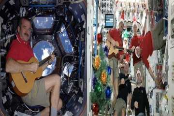 watch in pics how astronomer celebrated christmas in space