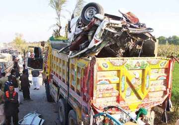 19 children killed in school van truck collision in pakistan