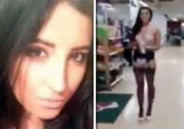 19 year old leicester girl strips down to underwear in supermarket