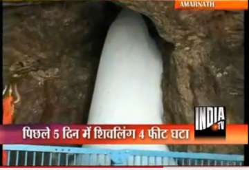 amarnath holy shivlingam reduced to 6 feet