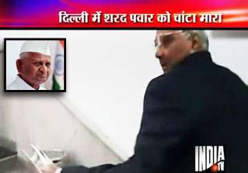 hazare justifies just one slap remark ncp surprised