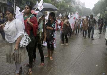 anti rape protest near mamata s residence in kolkata 26 held