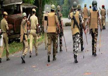 army conducts flag march in trouble hit golaghat district