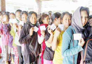 around 43.74 per cent turnout during re poll in nagaland