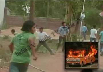 bhopal engineering student commits suicide students set fire to buses