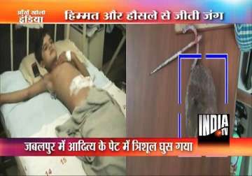 boy survives after trident pierces his stomach twice in mp