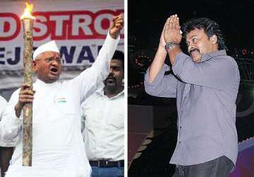chiranjeevi extends support to hazare