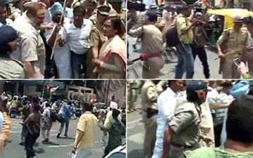 congress workers stage protests over rahul s arrest