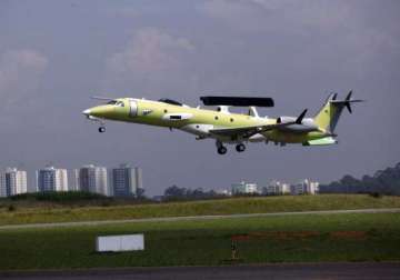 drdo test flies second indigenous aewacs aircraft in brazil