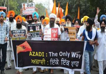 dal khalsa two sikh outfits take out separatist march in jalandhar