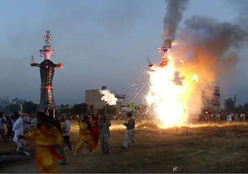 india explodes into dussehra celebrations ravana effigies burnt