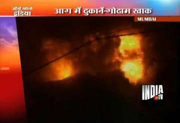 dozens of shops gutted in mumbai crawford market fire