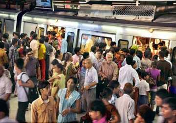 dwarka noida metro line held up by glitch during peak hours