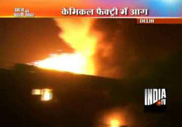 fire guts chemical factory in delhi