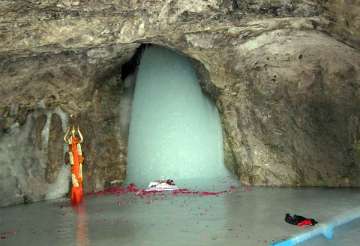 first pictures of holy amarnath ice lingam this season