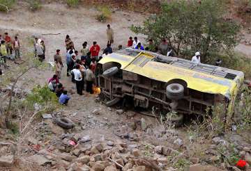 five school children dead as bus falls into gorge near mandu