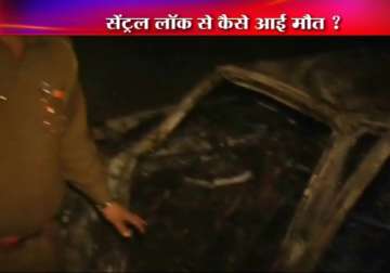 four youths burnt alive as indigo car dashes into canter near panipat