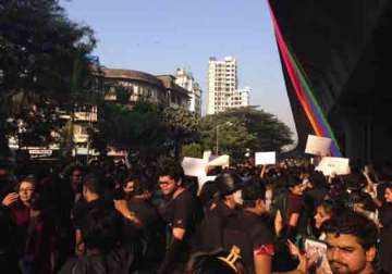 gay sex supporters hold protest in mumbai