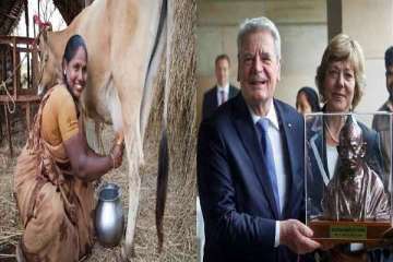 german president to learn in india how to milk a cow