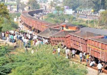 goods train derails at renigunta 11 passenger trains cancelled