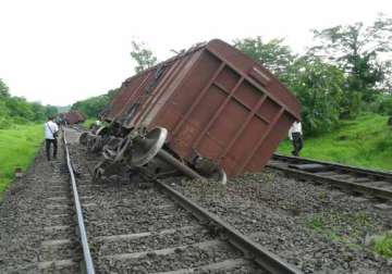 goods train derails several trains schedule hit