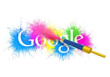 google doodle colourful pichkari to celebrate holi