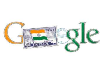 google s doodle features independent india s first stamp