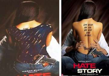 hate story bare back painted blue in kolkata posters