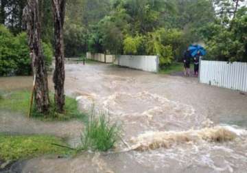 heavy rains flood low lying areas around temple