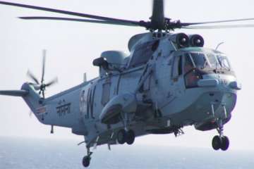 naval chopper crashes near mumbai while landing no casualty