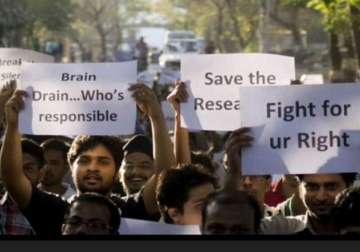 research fellows continue to protest across india against govt s indifference