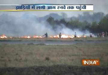 fire at gaya airport delays landing of two flights