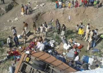 12 killed as truck falls from river bridge in gujarat