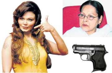 it s rakhee gulzar not rakhi sawant rakhee says seized pistol from criminals belongs to her