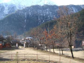 sunny morning in himachal after snowfall