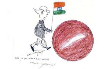isro pays tribute to rk laxman who drew his last cartoons for it