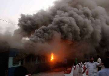 three trains catch fire at puri railway station