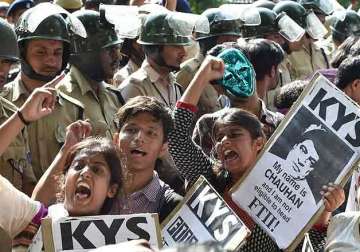 in pics ftii students protest in delhi