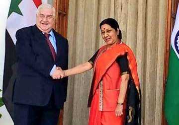 india syria hold talks on situation in the war torn country